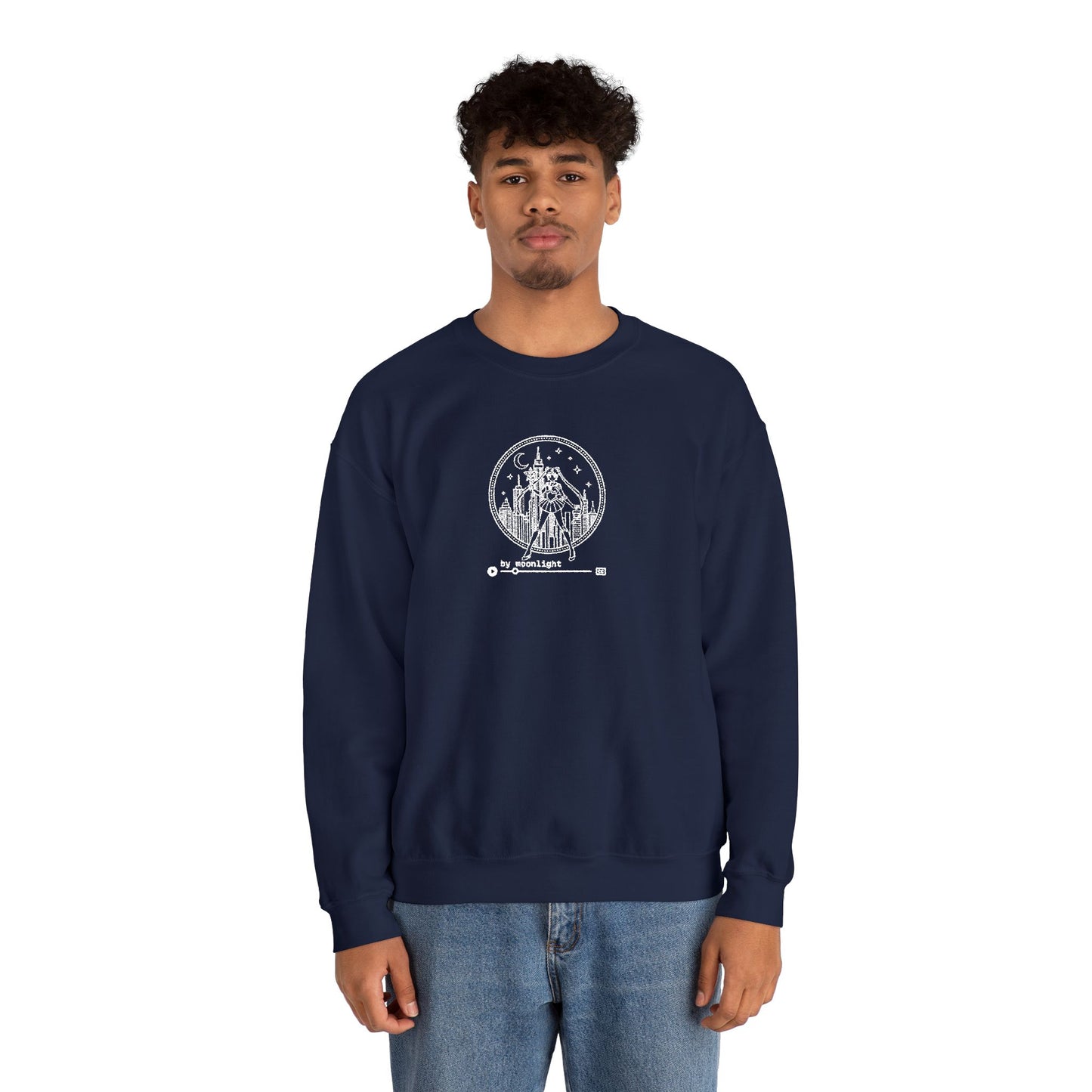 By Moonlight Crewneck Sweatshirt - White Stitching