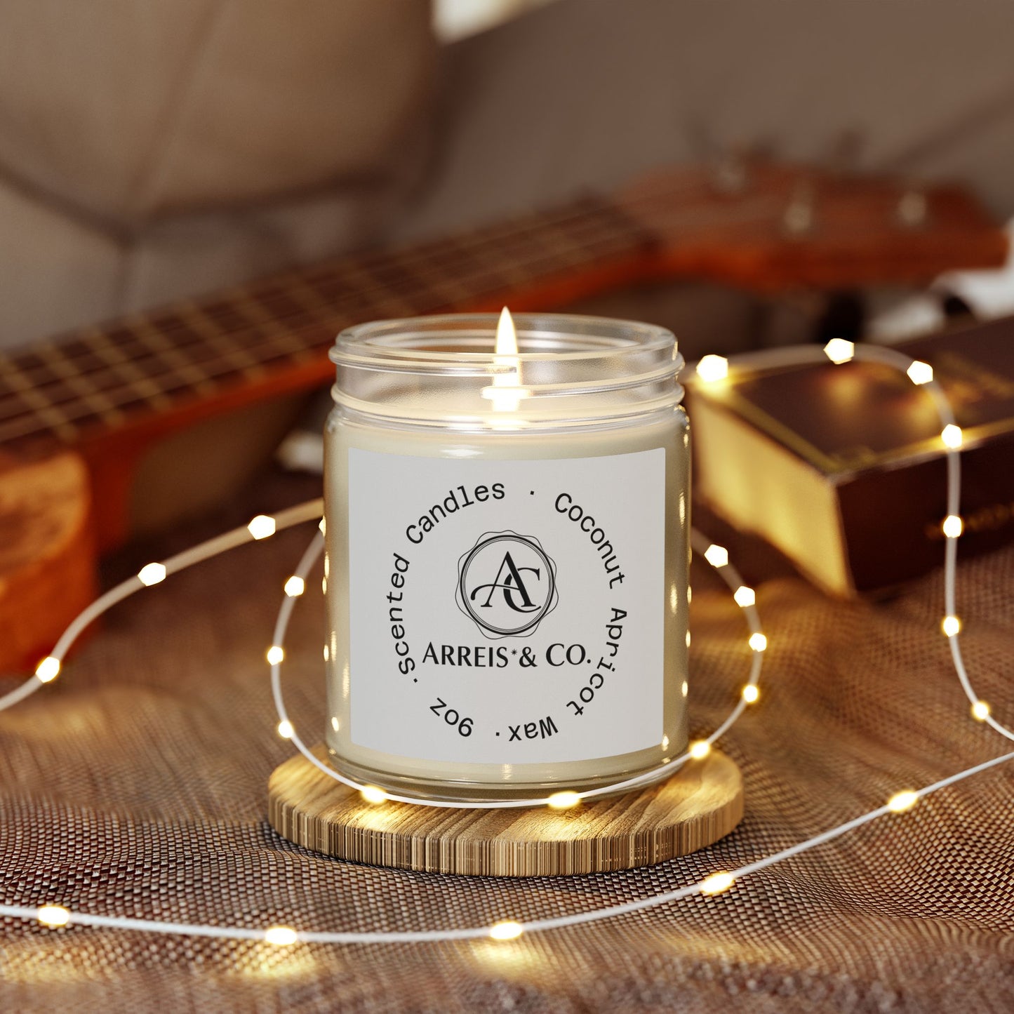 Arreis & Co. Scented Candles, Coconut Apricot Wax (4oz, 9oz)