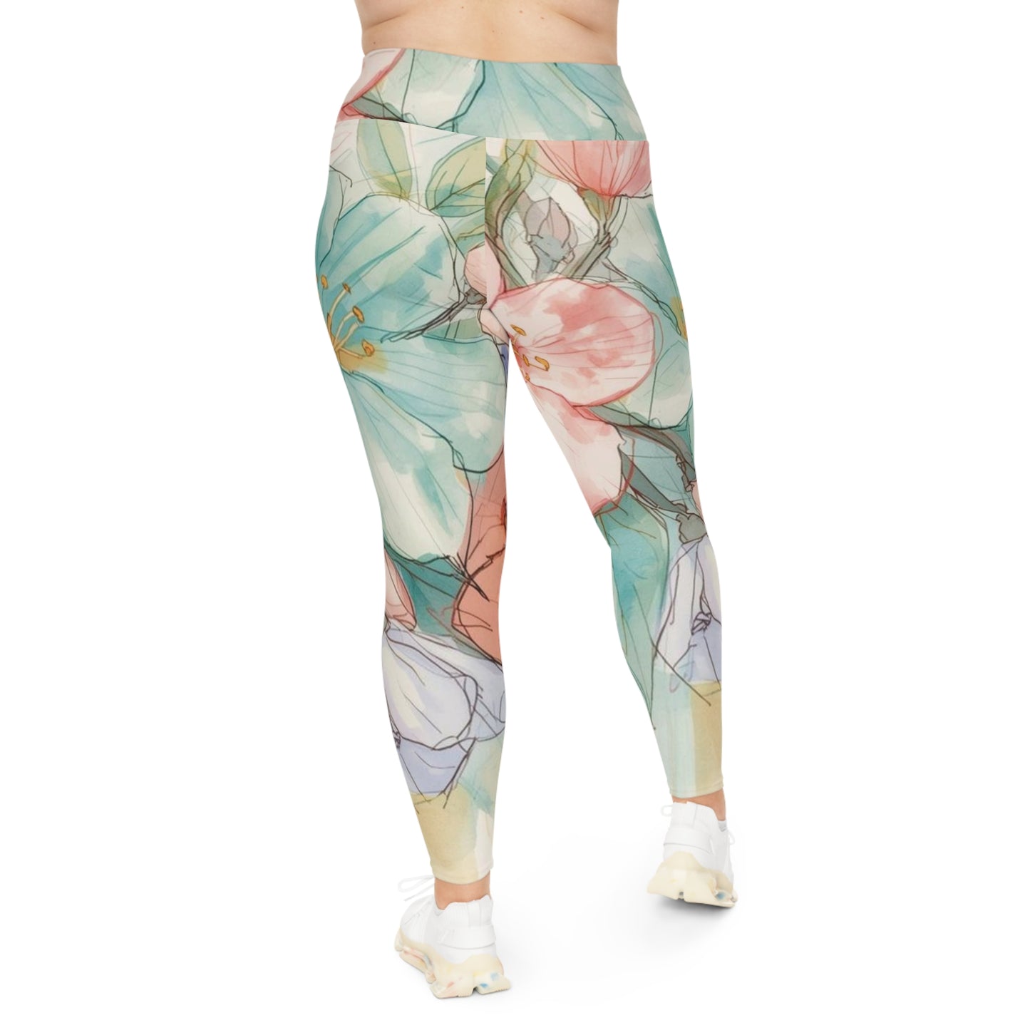 Plus Size Floral Leggings