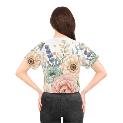 Floral Watercolor — Crop Tee