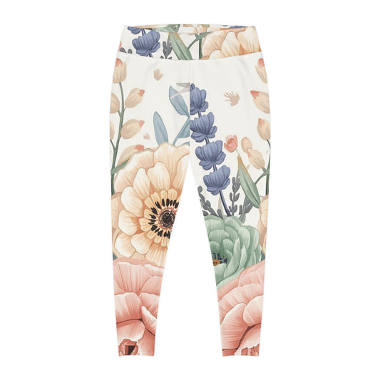 Plus Size Floral Watercolor Leggings
