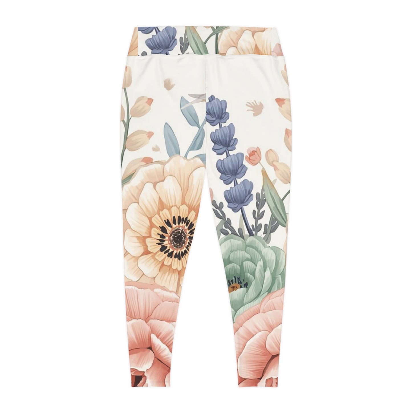 Plus Size Floral Watercolor Leggings