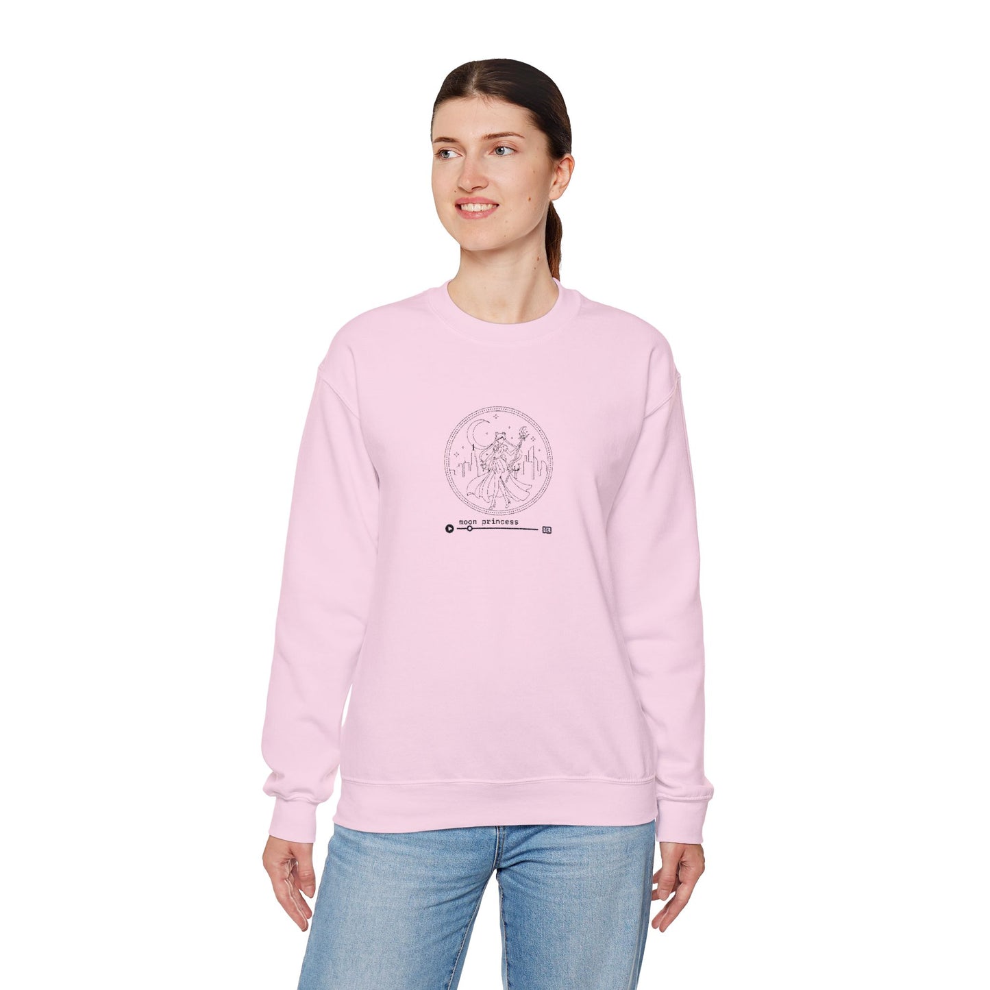 Moon Princess Crewneck Sweatshirt - Black Stitching