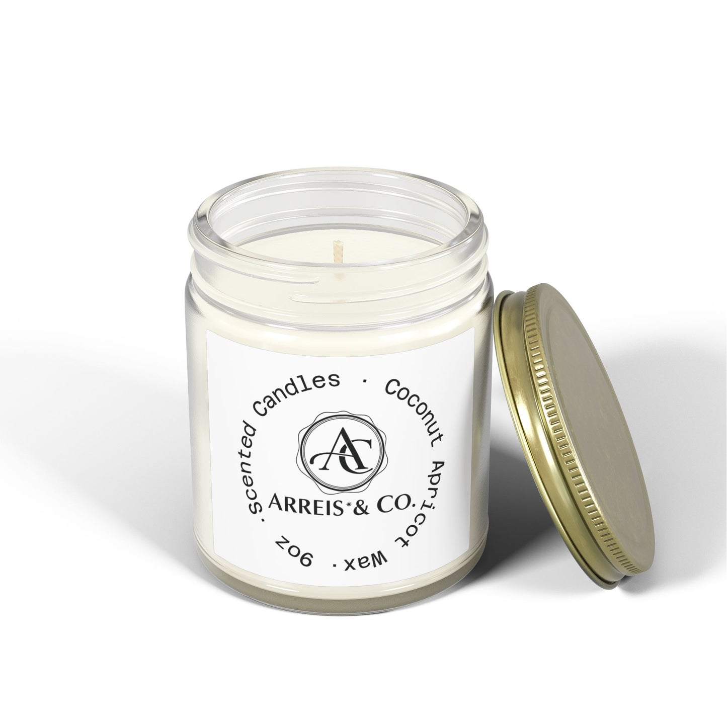 Arreis & Co. Scented Candles, Coconut Apricot Wax (4oz, 9oz)