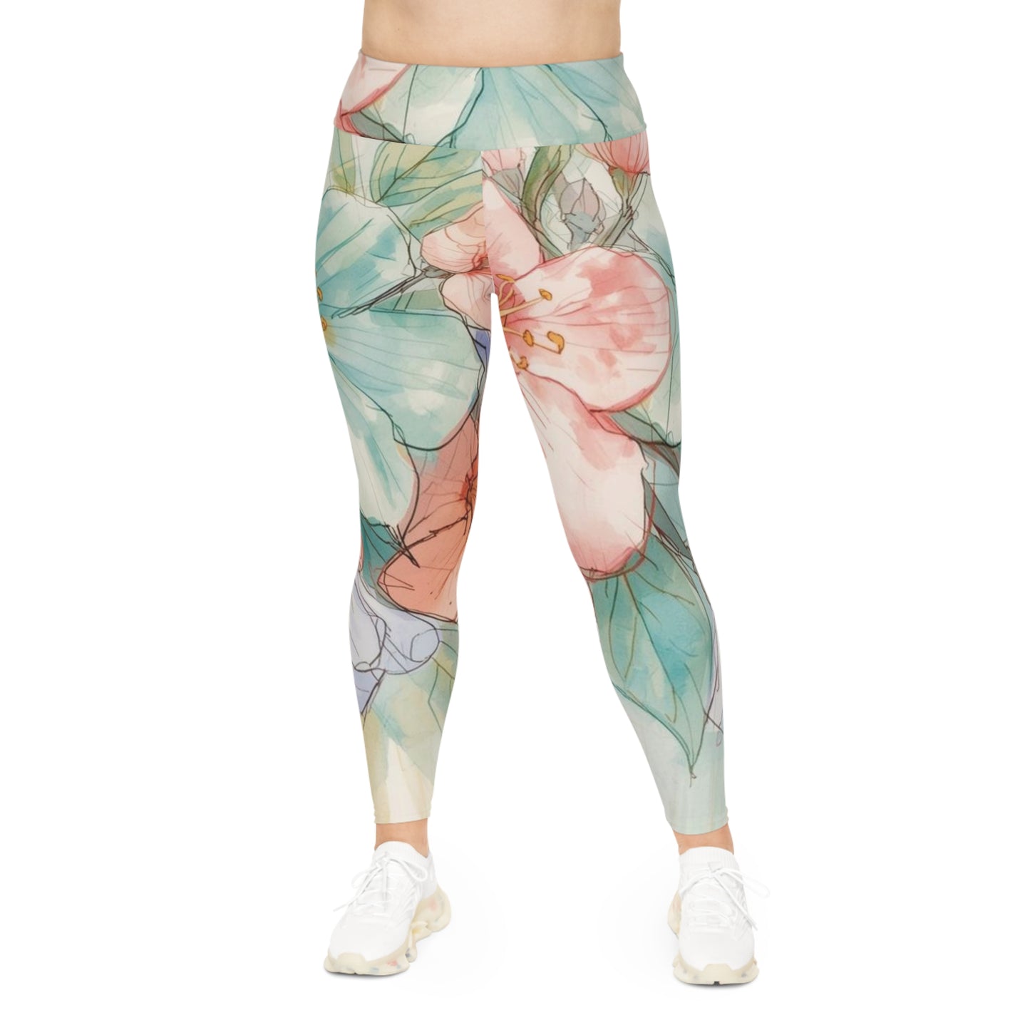 Plus Size Floral Leggings