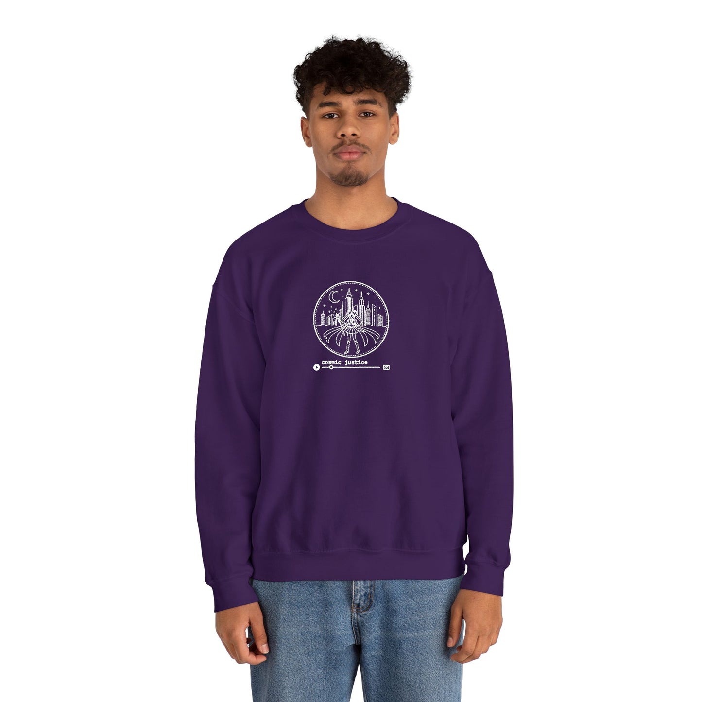 Cosmic Justice Crewneck Sweatshirt - White Stitching