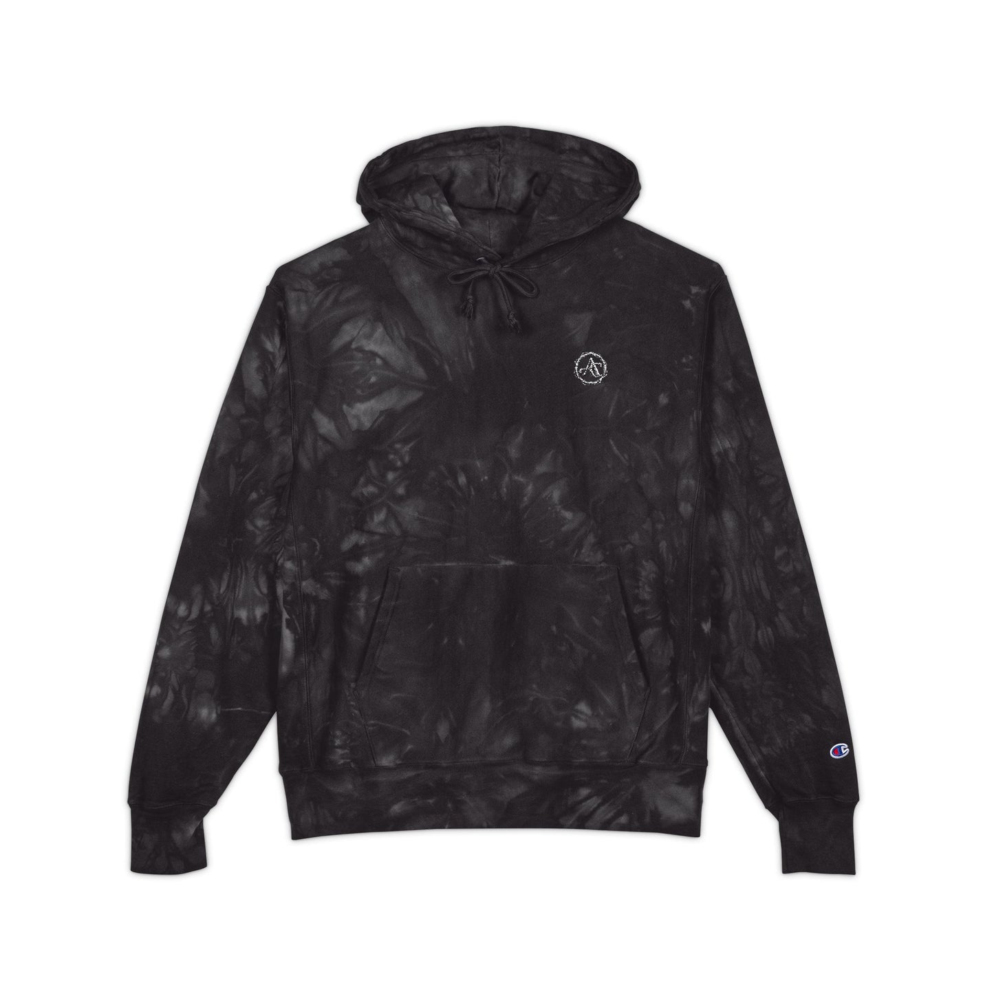 Arreis & Co. Navy Tie-Dye Embroidered Hoodie