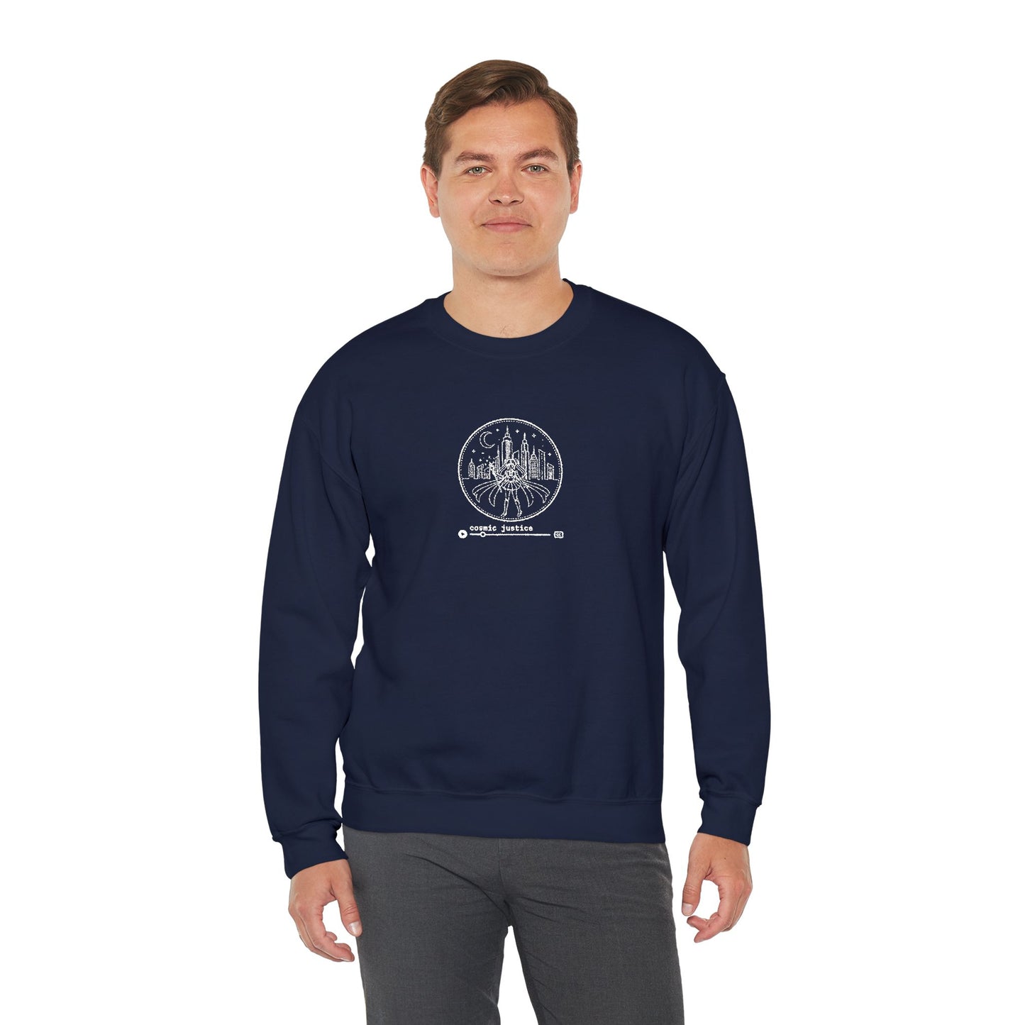 Cosmic Justice Crewneck Sweatshirt - White Stitching