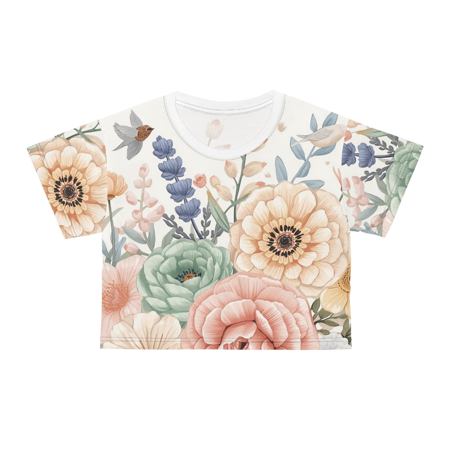 Floral Watercolor — Crop Tee
