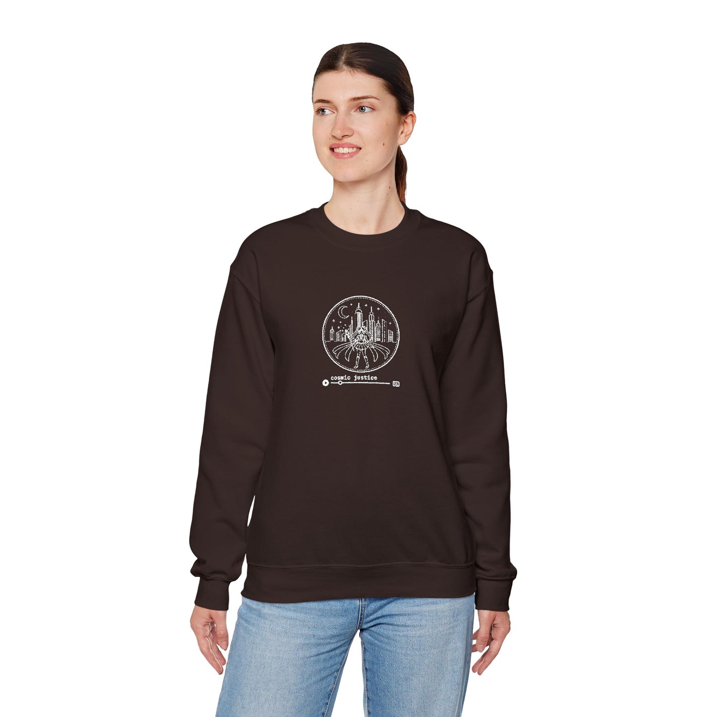 Cosmic Justice Crewneck Sweatshirt - White Stitching