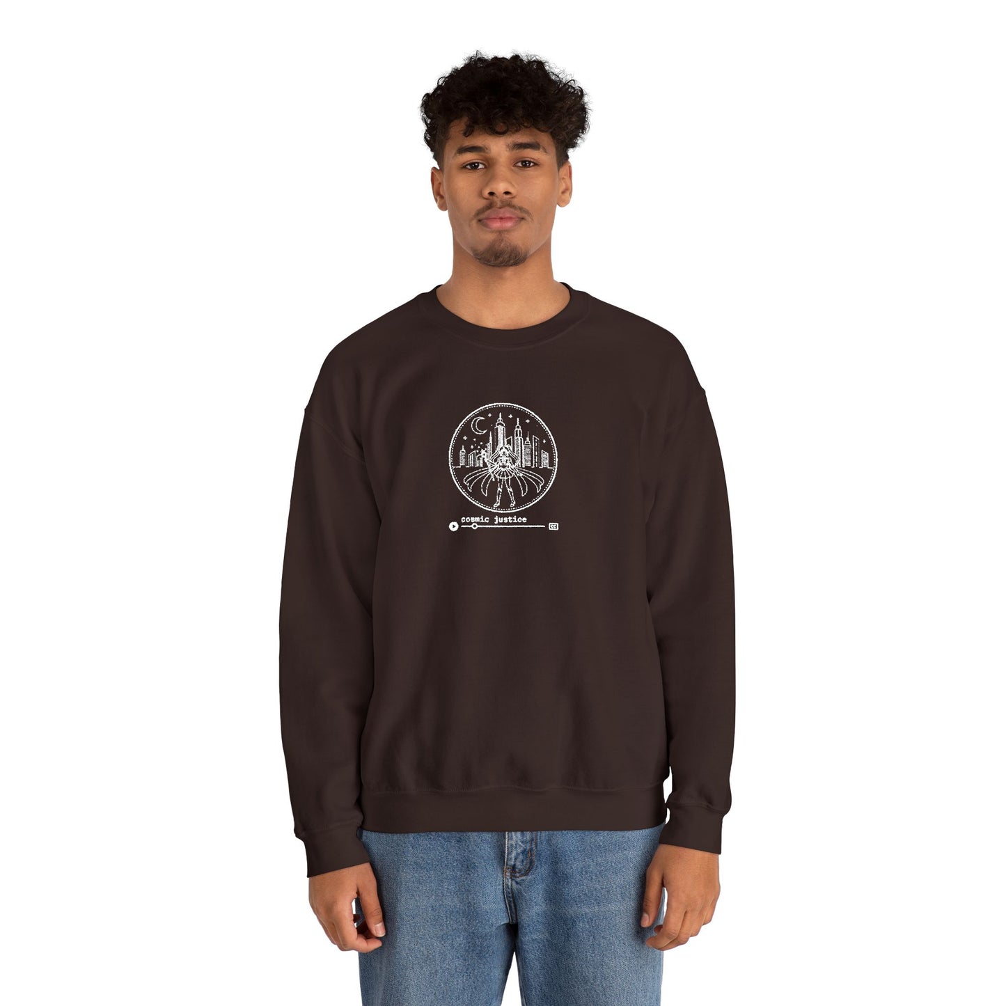 Cosmic Justice Crewneck Sweatshirt - White Stitching