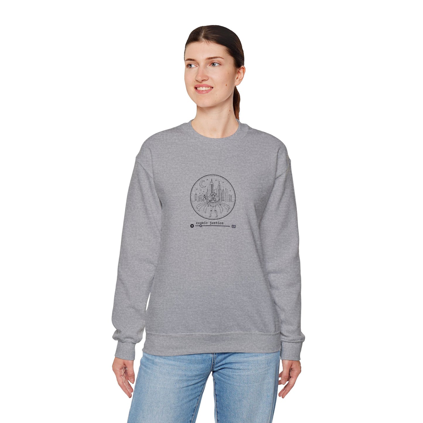 Cosmic Justice Crewneck Sweatshirt - Black Stitching