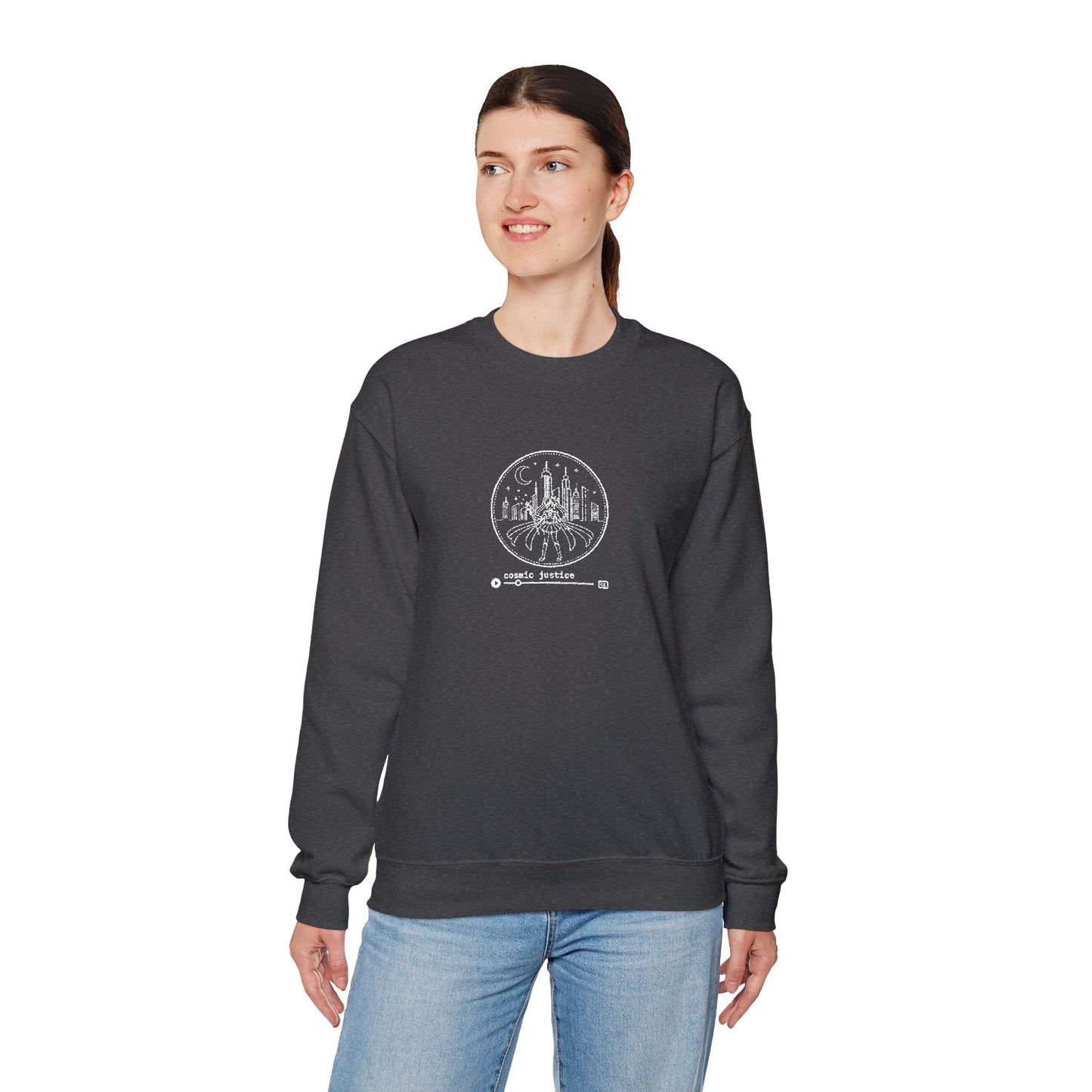 Cosmic Justice Crewneck Sweatshirt - White Stitching