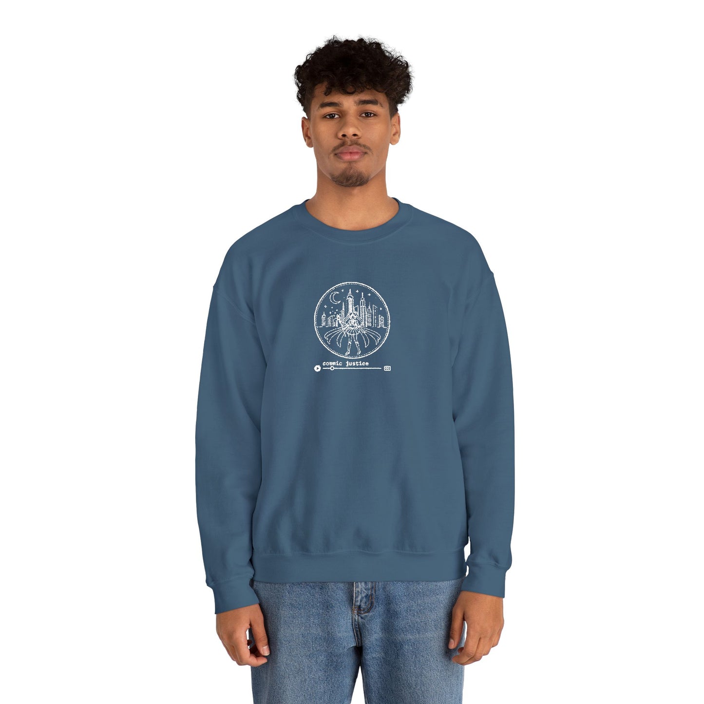 Cosmic Justice Crewneck Sweatshirt - White Stitching