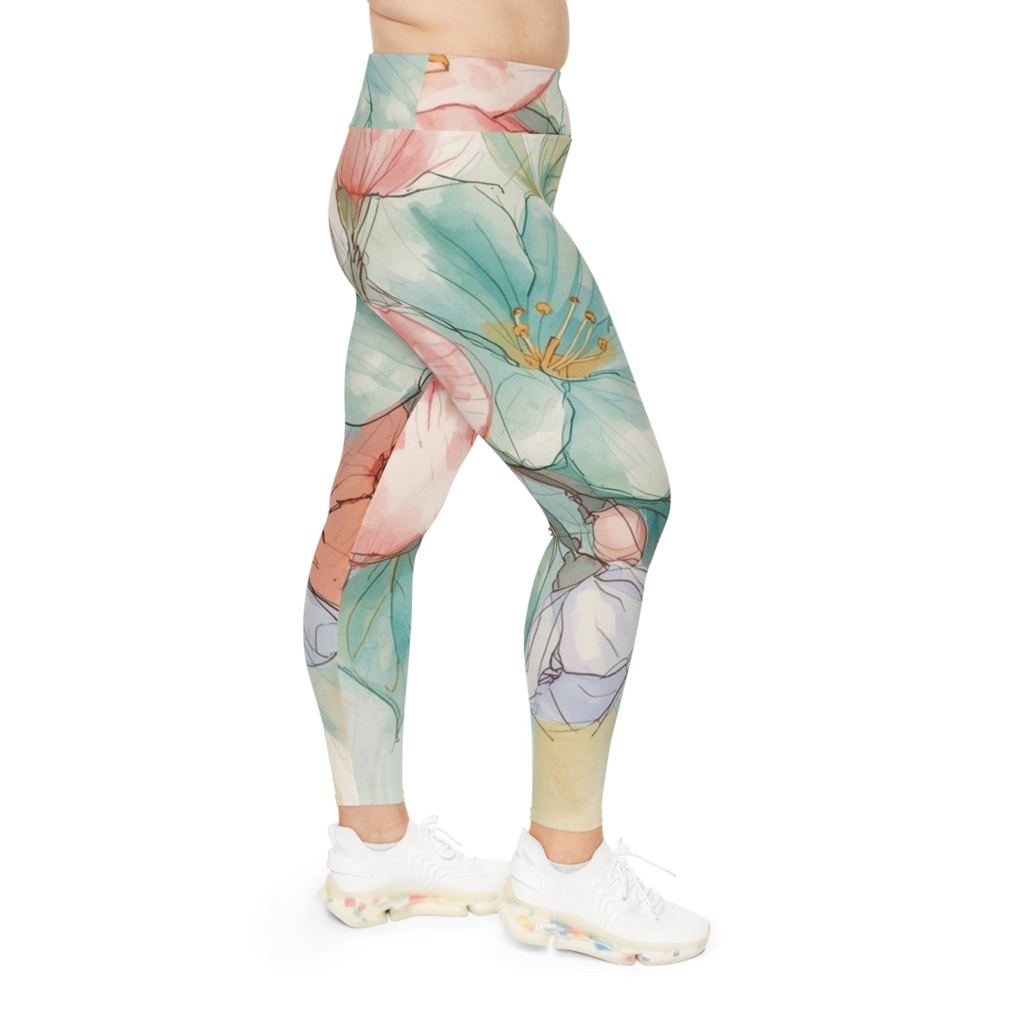 Plus Size Floral Leggings