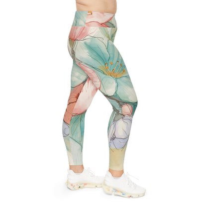 Plus Size Floral Leggings